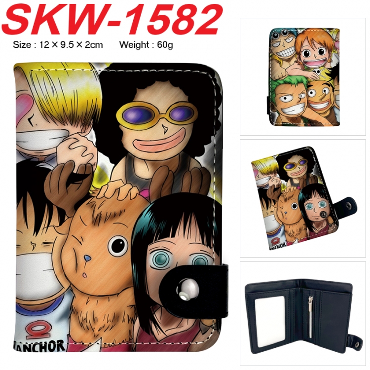 One Piece Anime vertical button folding wallet 12X9.5X2CM 60g