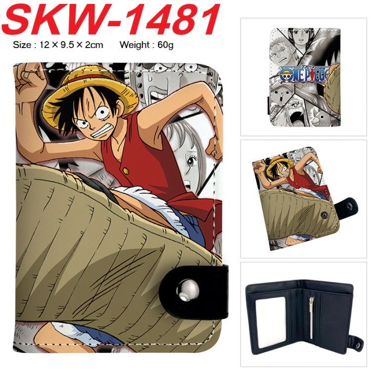 One Piece Anime vertical button folding wallet 12X9.5X2CM 60g