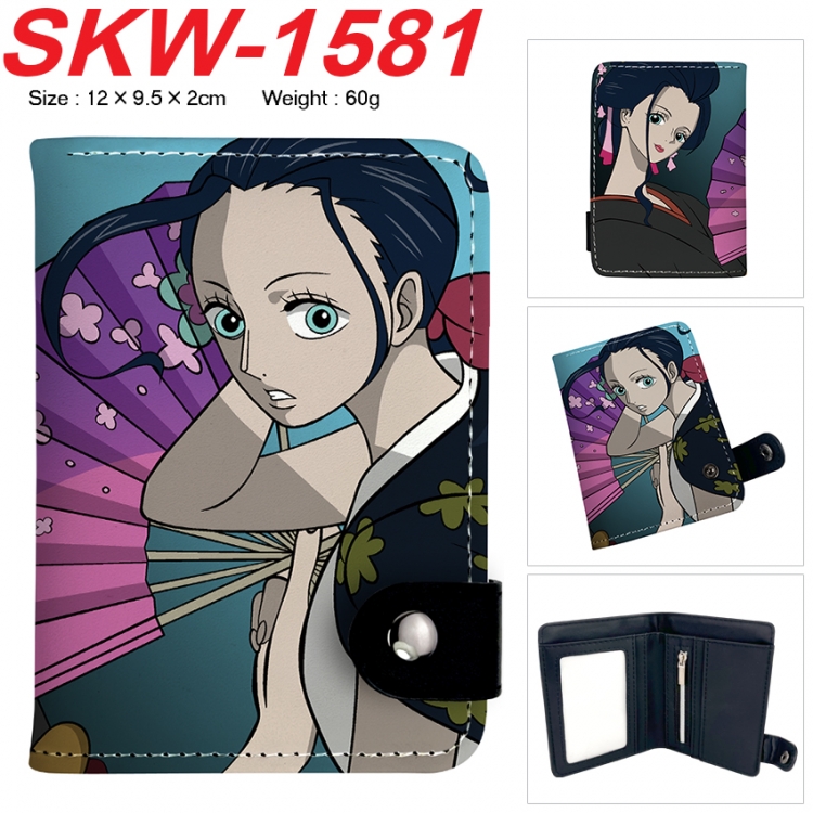 One Piece Anime vertical button folding wallet 12X9.5X2CM 60g