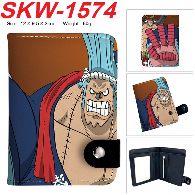 One Piece Anime vertical button folding wallet 12X9.5X2CM 60g