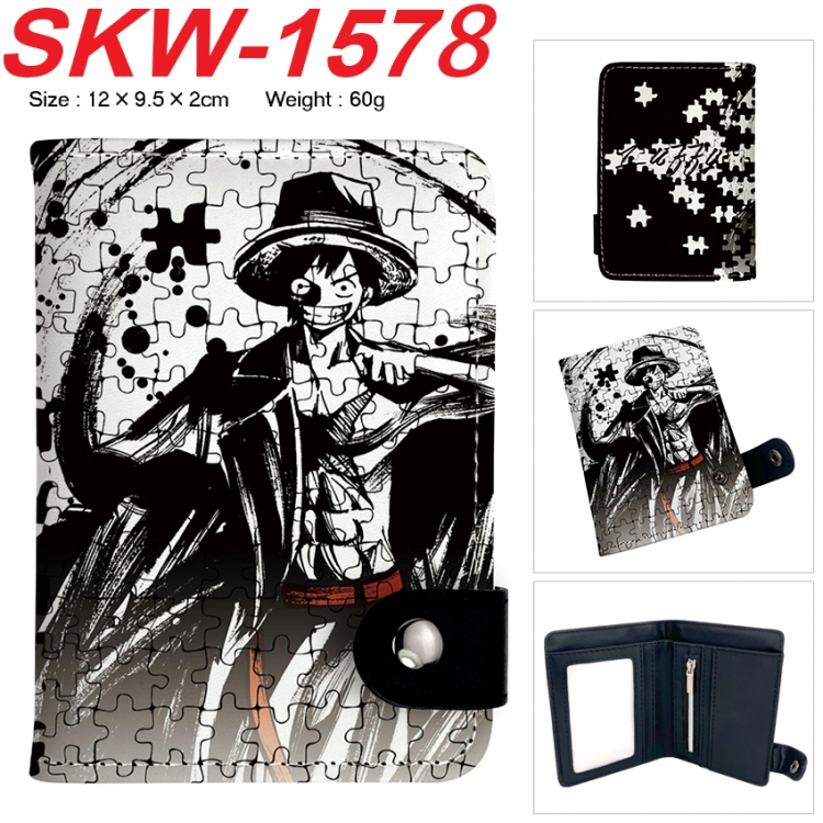 One Piece Anime vertical button folding wallet 12X9.5X2CM 60g