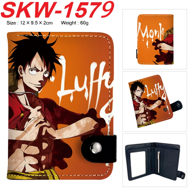 One Piece Anime vertical button folding wallet 12X9.5X2CM 60g