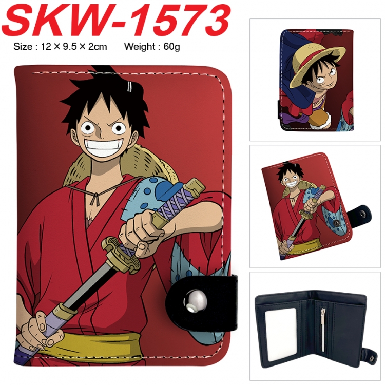 One Piece Anime vertical button folding wallet 12X9.5X2CM 60g