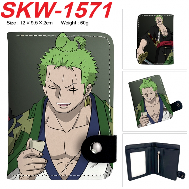 One Piece Anime vertical button folding wallet 12X9.5X2CM 60g