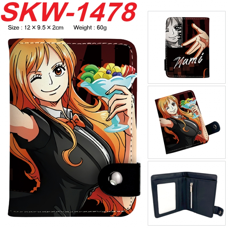 One Piece Anime vertical button folding wallet 12X9.5X2CM 60g