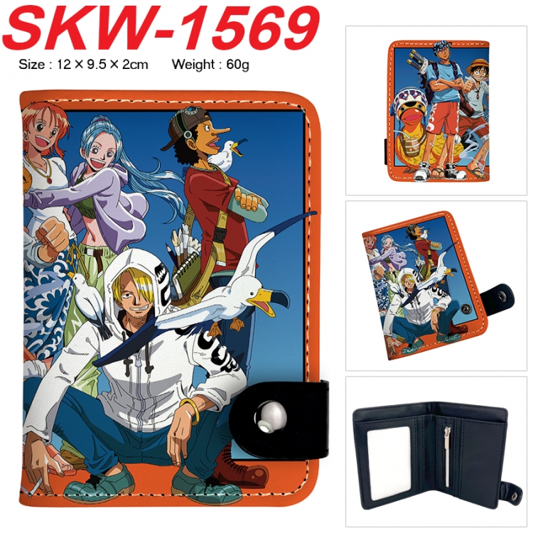 One Piece Anime vertical button folding wallet 12X9.5X2CM 60g