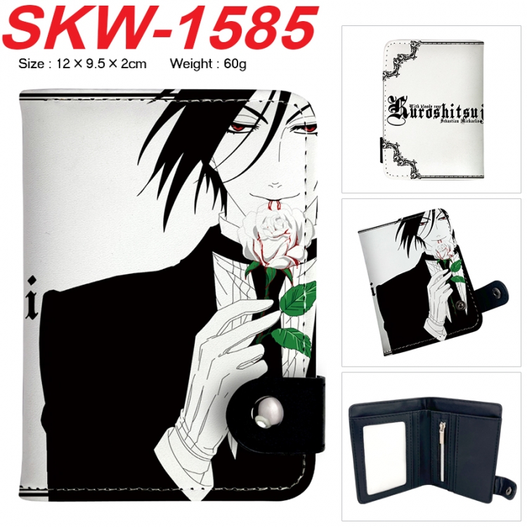 Kuroshitsuji Anime vertical button folding wallet 12X9.5X2CM 60g  SKW-1585