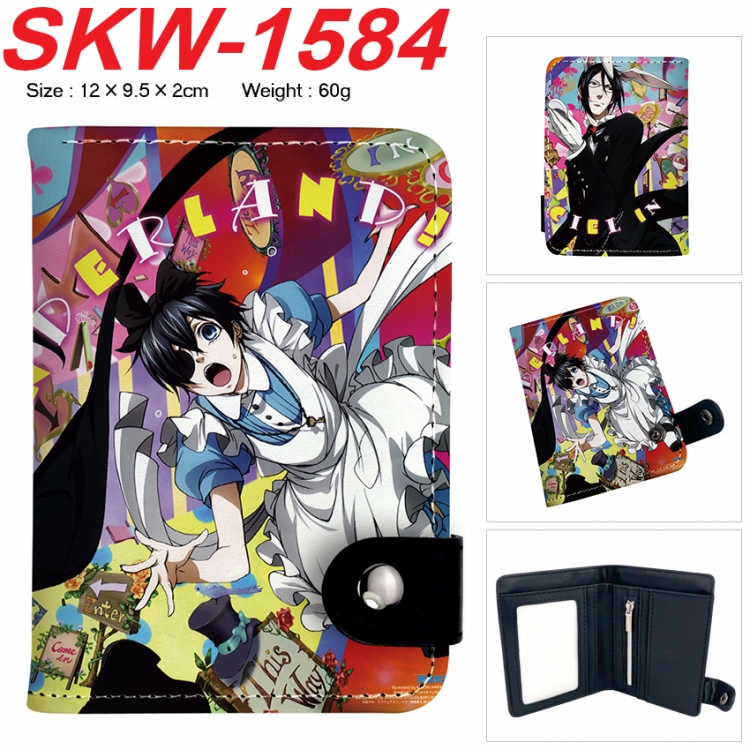 Kuroshitsuji Anime vertical button folding wallet 12X9.5X2CM 60g SKW-1584