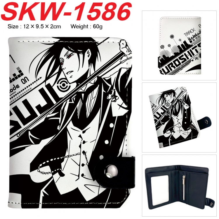 Kuroshitsuji Anime vertical button folding wallet 12X9.5X2CM 60g SKW-1586