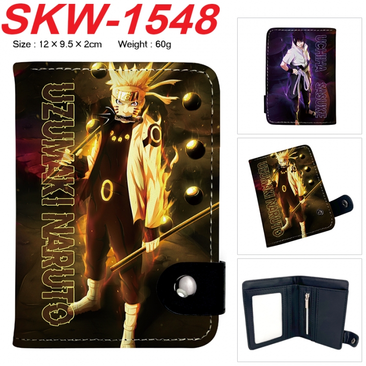 Naruto Anime vertical button folding wallet 12X9.5X2CM 60g SKW-1548