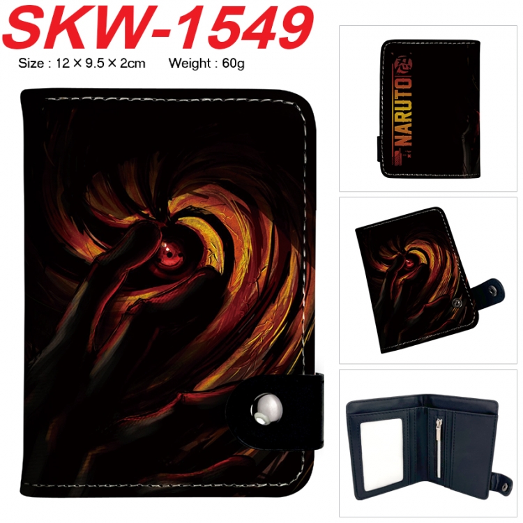 Naruto Anime vertical button folding wallet 12X9.5X2CM 60g SKW-1549