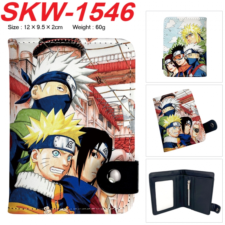 Naruto Anime vertical button folding wallet 12X9.5X2CM 60g SKW-1546