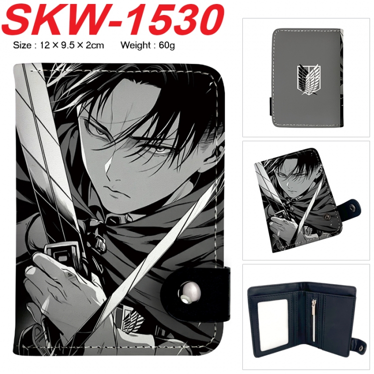 Shingeki no Kyojin Anime vertical button folding wallet 12X9.5X2CM 60g SKW-1530