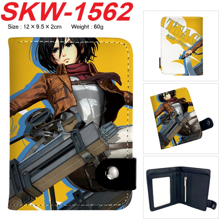 Shingeki no Kyojin Anime vertical button folding wallet 12X9.5X2CM 60g  SKW-1562