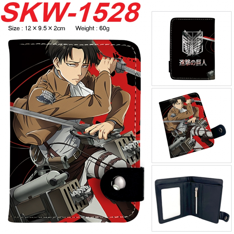 Shingeki no Kyojin Anime vertical button folding wallet 12X9.5X2CM 60g  SKW-1528