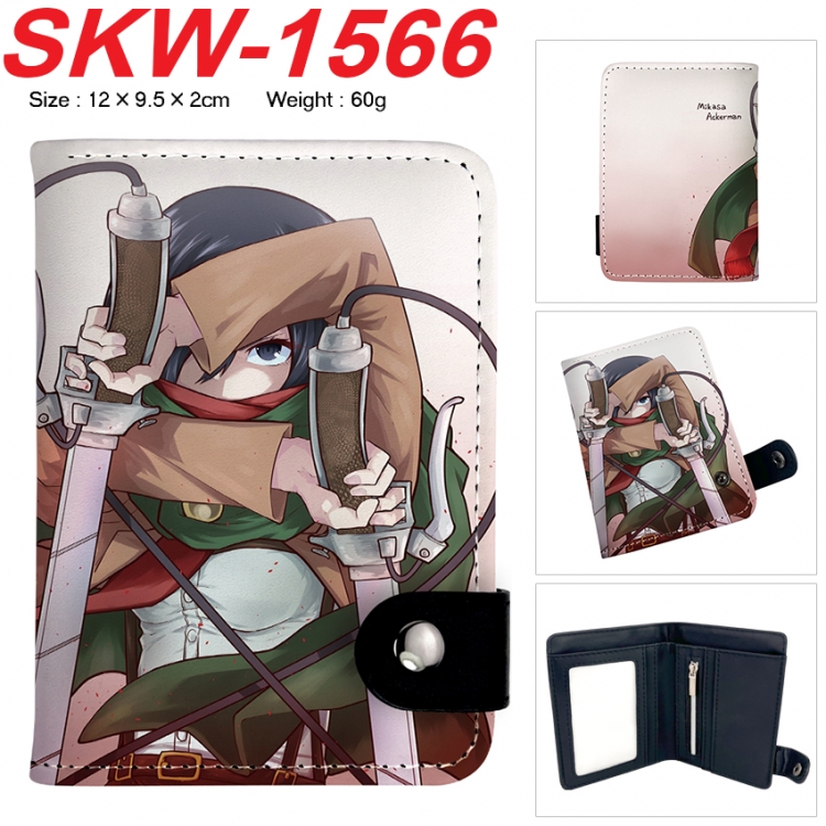 Shingeki no Kyojin Anime vertical button folding wallet 12X9.5X2CM 60g  SKW-1566