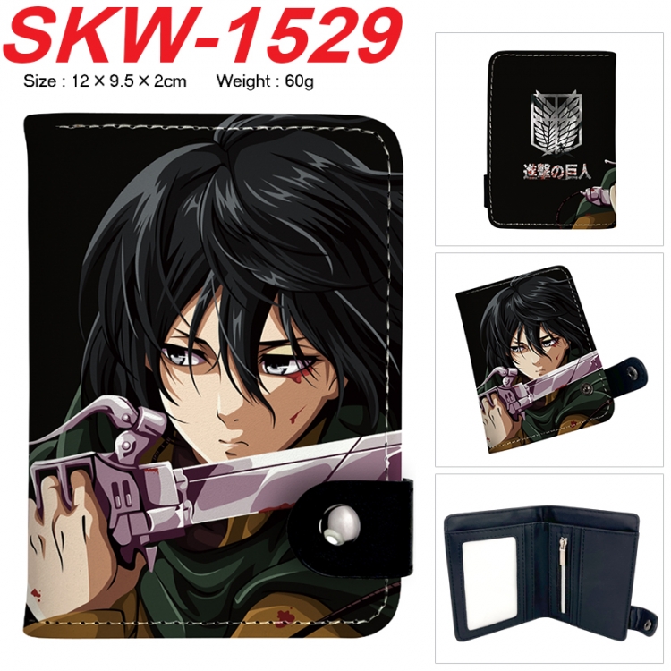 Shingeki no Kyojin Anime vertical button folding wallet 12X9.5X2CM 60g SKW-1529