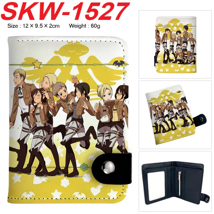 Shingeki no Kyojin Anime vertical button folding wallet 12X9.5X2CM 60g SKW-1527