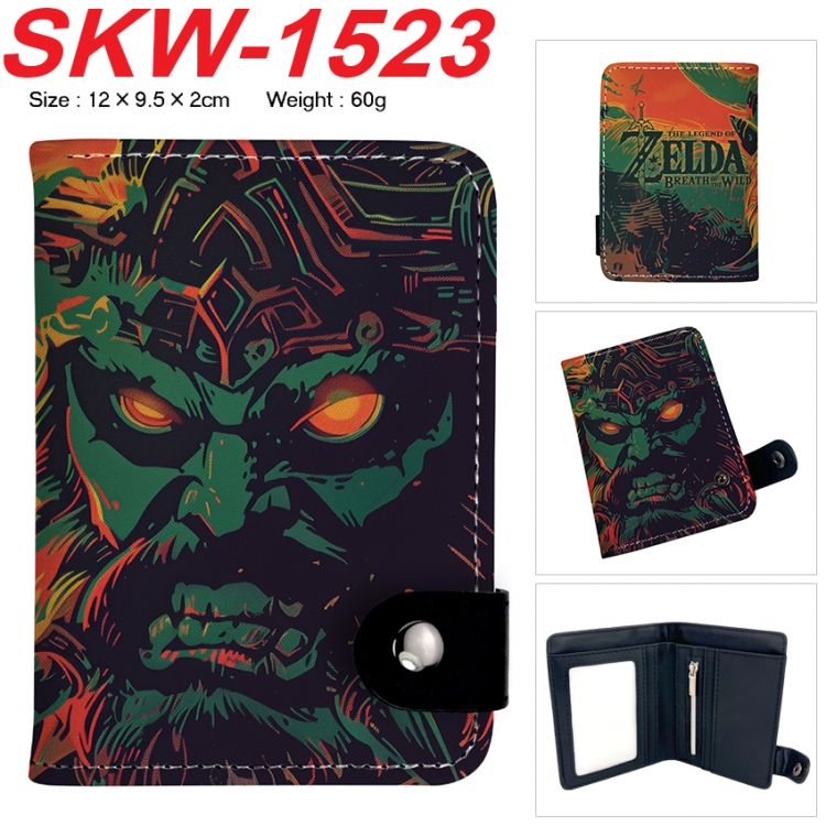 The Legend of Zelda Anime vertical button folding wallet 12X9.5X2CM 60g  SKW-1523