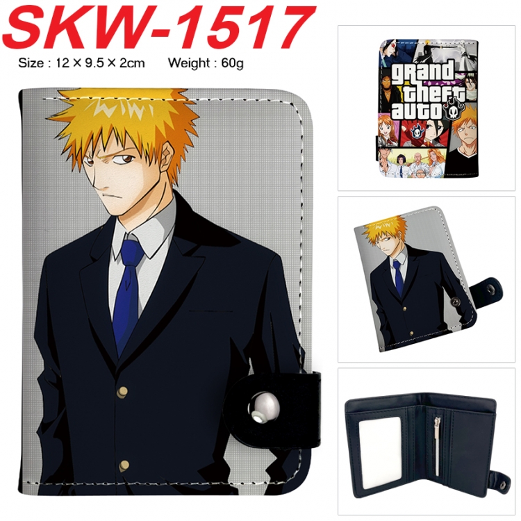 Bleach Anime vertical button folding wallet 12X9.5X2CM 60g SKW-1517