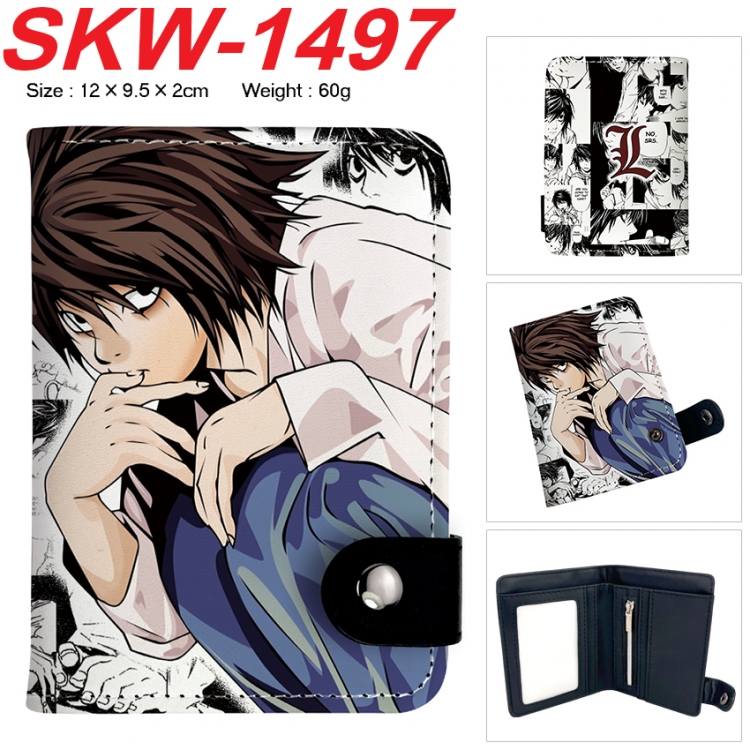 Death note Anime vertical button folding wallet 12X9.5X2CM 60g SKW-1497