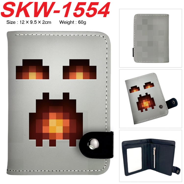 Minecraft Anime vertical button folding wallet 12X9.5X2CM 60g SKW-1554