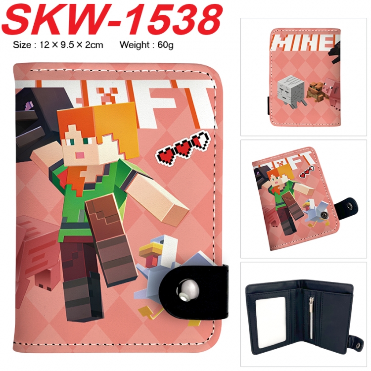 Minecraft Anime vertical button folding wallet 12X9.5X2CM 60g SKW-1538