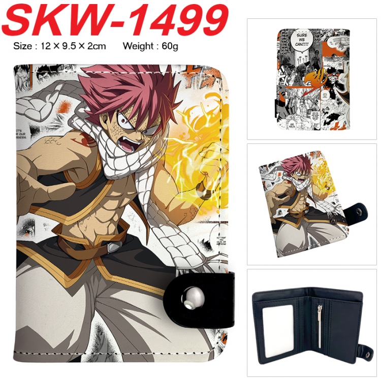 Fairy tail Anime vertical button folding wallet 12X9.5X2CM 60g