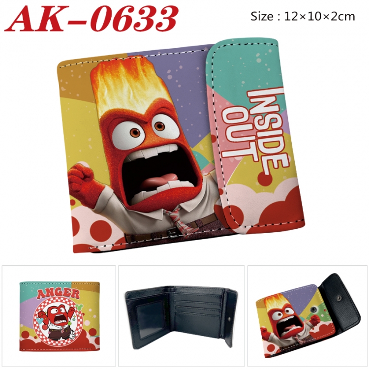 Inside Out  Anime PU leather full color buckle 20% off wallet 12X10X2CM