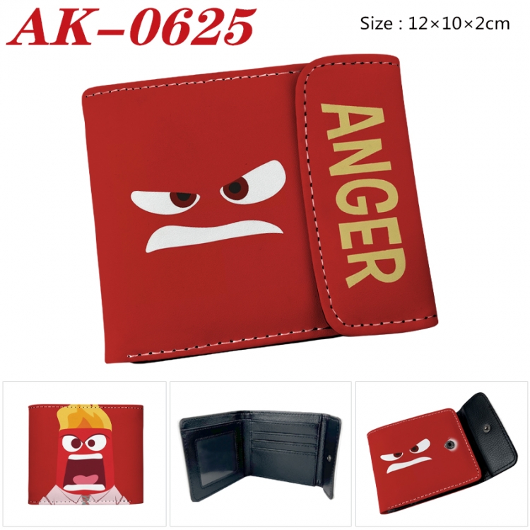 Inside Out  Anime PU leather full color buckle 20% off wallet 12X10X2CM