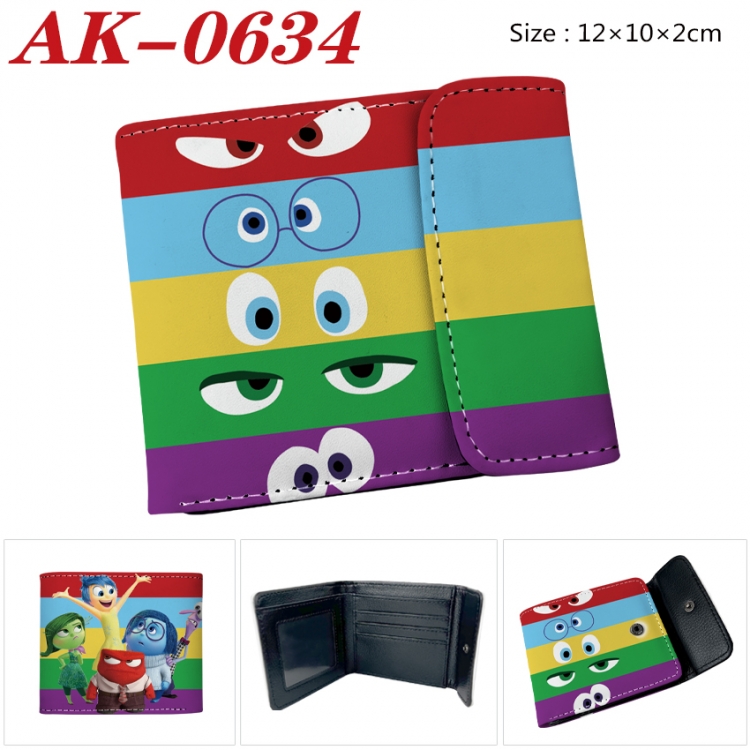 Inside Out  Anime PU leather full color buckle 20% off wallet 12X10X2CM