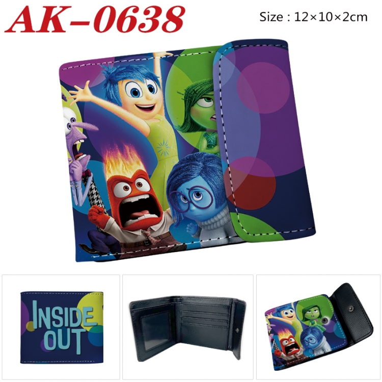 Inside Out  Anime PU leather full color buckle 20% off wallet 12X10X2CM