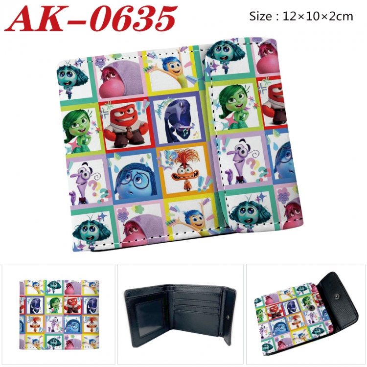 Inside Out  Anime PU leather full color buckle 20% off wallet 12X10X2CM