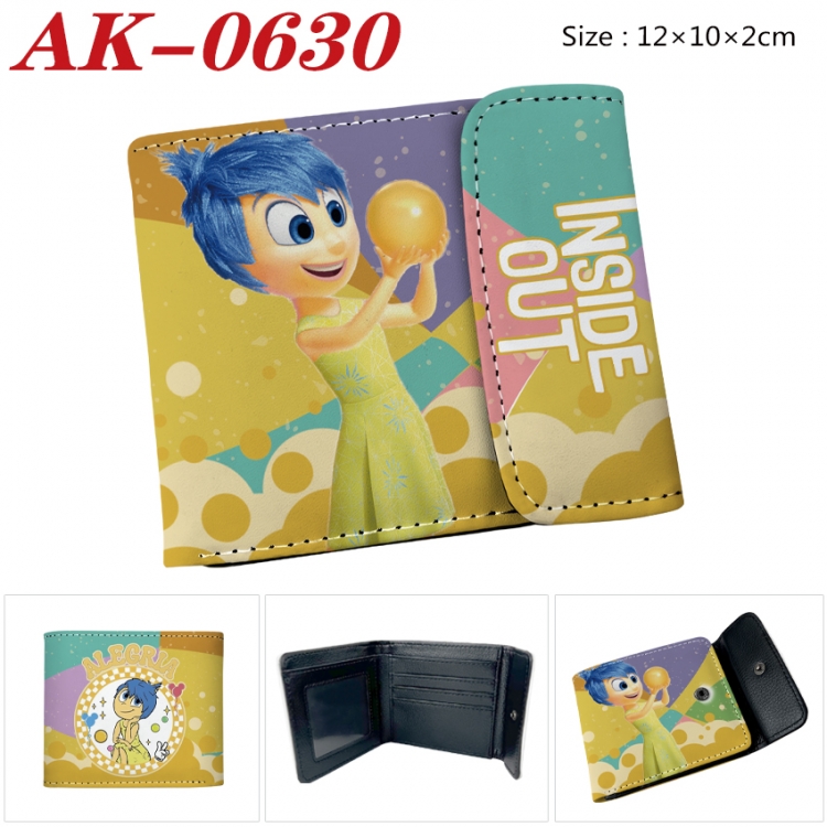 Inside Out  Anime PU leather full color buckle 20% off wallet 12X10X2CM