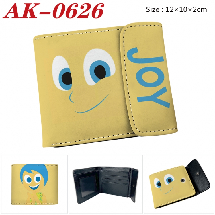 Inside Out  Anime PU leather full color buckle 20% off wallet 12X10X2CM