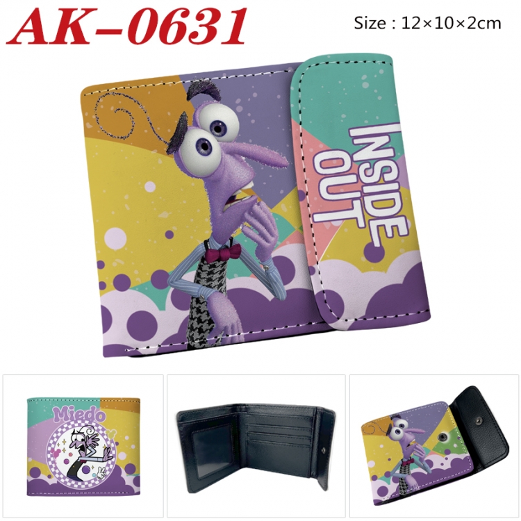 Inside Out  Anime PU leather full color buckle 20% off wallet 12X10X2CM