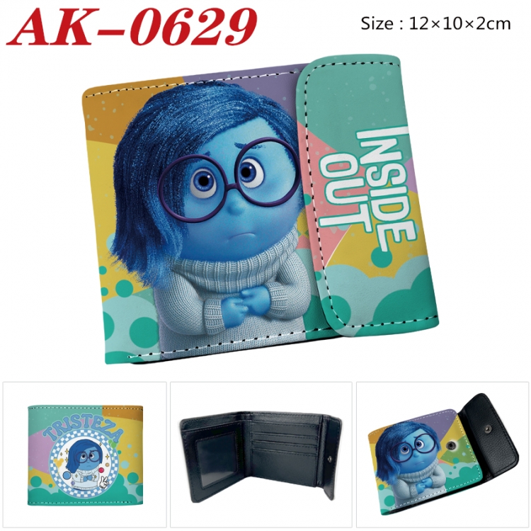 Inside Out  Anime PU leather full color buckle 20% off wallet 12X10X2CM