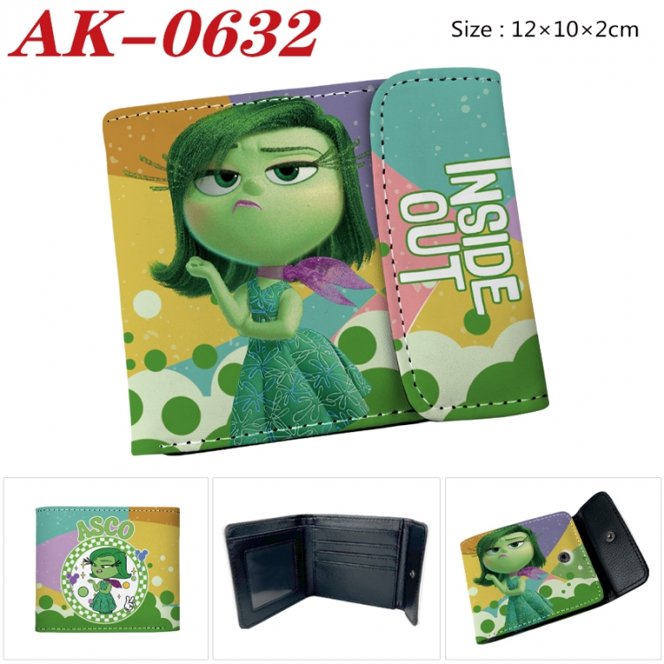 Inside Out  Anime PU leather full color buckle 20% off wallet 12X10X2CM