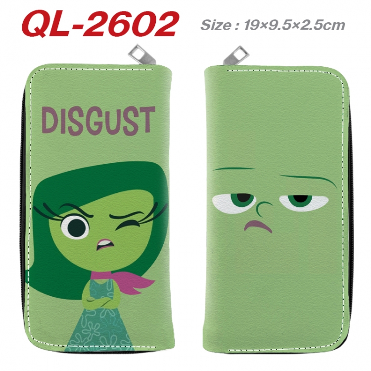 Inside Out Anime peripheral PU leather full-color long zippered wallet 19.5x9.5x2.5cm