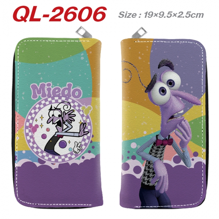 Inside Out Anime peripheral PU leather full-color long zippered wallet 19.5x9.5x2.5cm