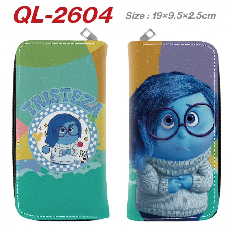 Inside Out Anime peripheral PU leather full-color long zippered wallet 19.5x9.5x2.5cm