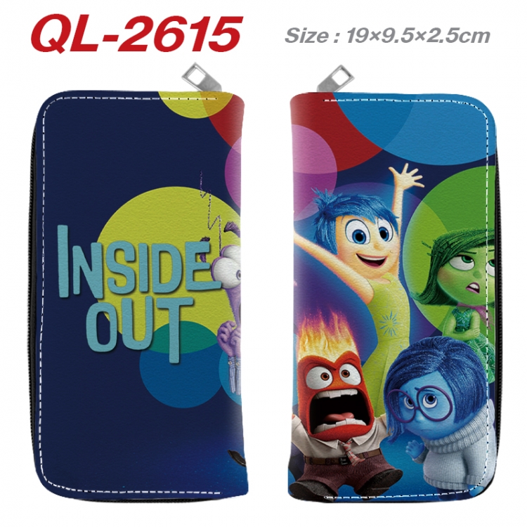 Inside Out Anime peripheral PU leather full-color long zippered wallet 19.5x9.5x2.5cm