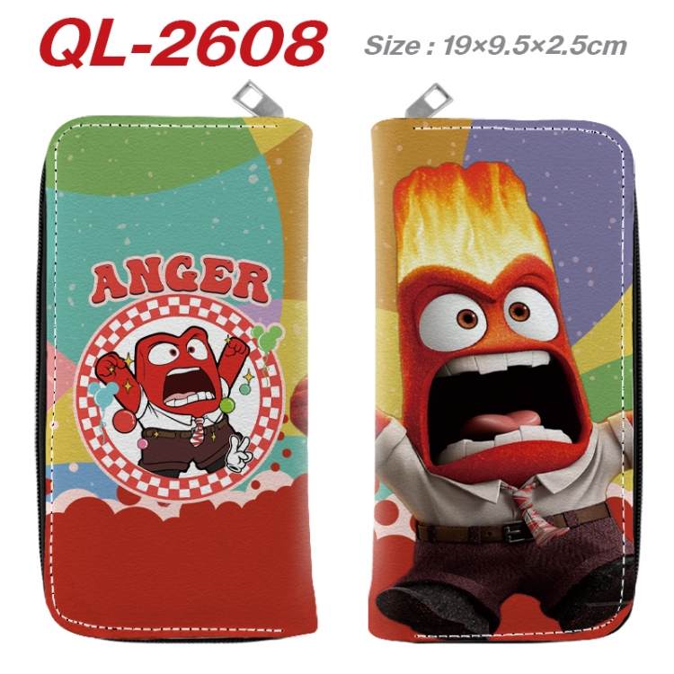 Inside Out Anime peripheral PU leather full-color long zippered wallet 19.5x9.5x2.5cm