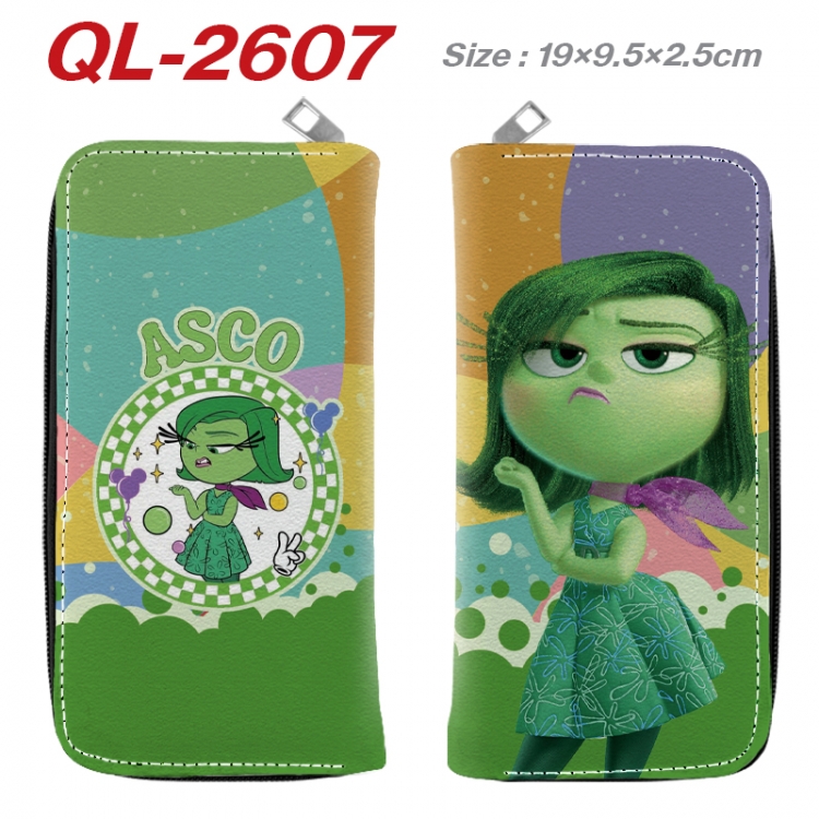 Inside Out Anime peripheral PU leather full-color long zippered wallet 19.5x9.5x2.5cm