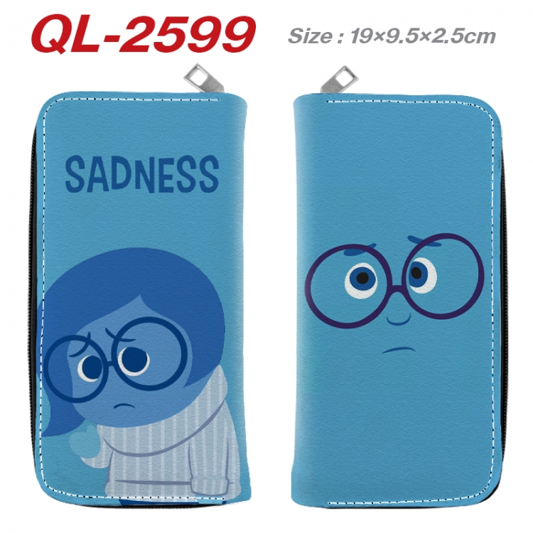 Inside Out Anime peripheral PU leather full-color long zippered wallet 19.5x9.5x2.5cm