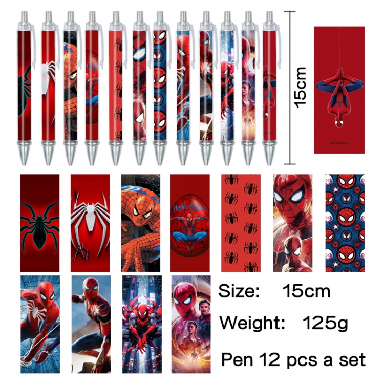 Marvel Anime peripheral student color picture ballpoint pen neutral pen 15cm a set of 12