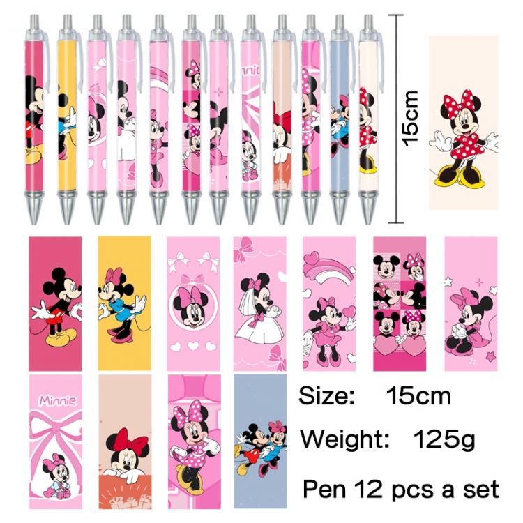 Mickey Anime peripheral student color picture ballpoint pen neutral pen 15cm a set of 12