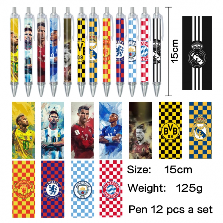 Football Pok é mon Anime peripheral student color picture ballpoint pen neutral pen 15cm a set of 12