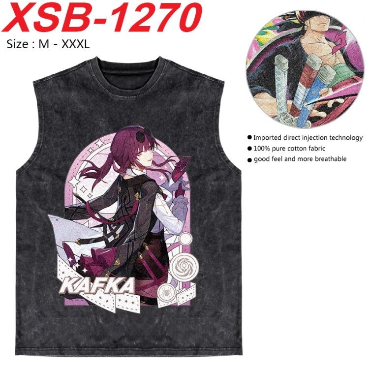 Honkai: Star Rail Anime pure cotton wash vest T-shirt 250g M-3XL  XSB-1270