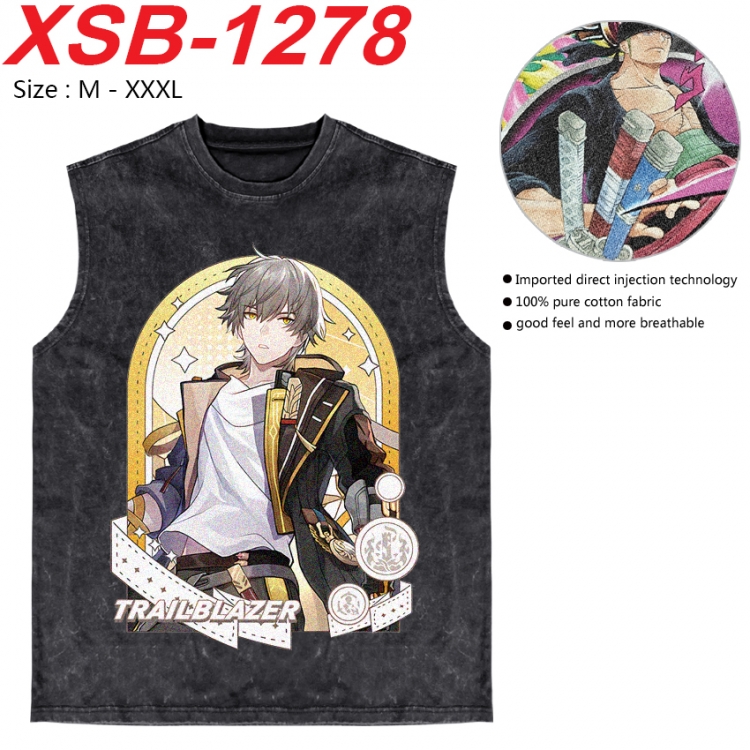 Honkai: Star Rail Anime pure cotton wash vest T-shirt 250g M-3XL  XSB-1278